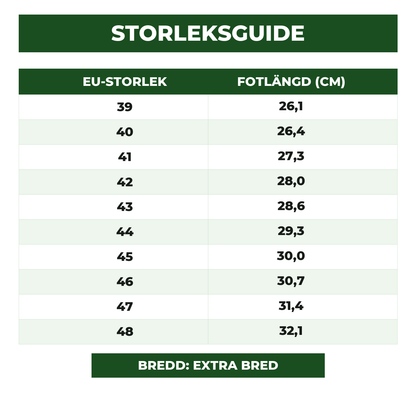 Storleksguide Ergolux EU 39 till 48
